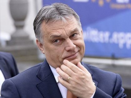 Hungarian Prime Minister Viktor Orban arrives for an European People's Party (EPP) meeting ahead of a European leaders summit in Brussels on March 19, 2015. AFP PHOTO / THIERRY CHARLIER (Photo credit should read THIERRY CHARLIER/AFP/Getty Images)