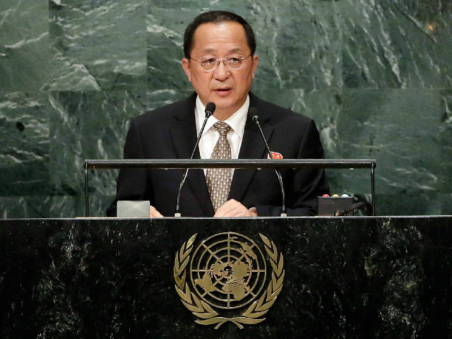 North Korea's Foreign Minister Ri Yong Ho addresses the 71st session of the United Nations