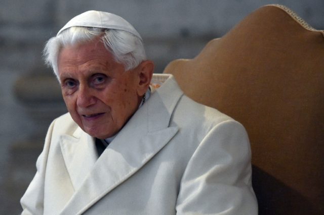 Pope Emeritus Benedict XVI at St Peter's basilica before the opening of the "Holy Door" by