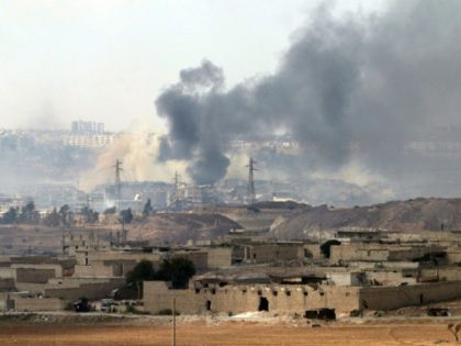 Smoke billows on September 4, 2016 from a location on the southern outskirts of the Syrian