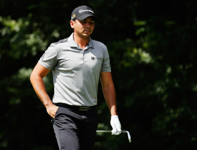Jason Day of Australia waits on the second tee during the second round of the TOUR Champio