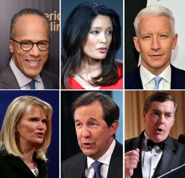This combo of file photos shows the moderators for the 2016 general election presidential