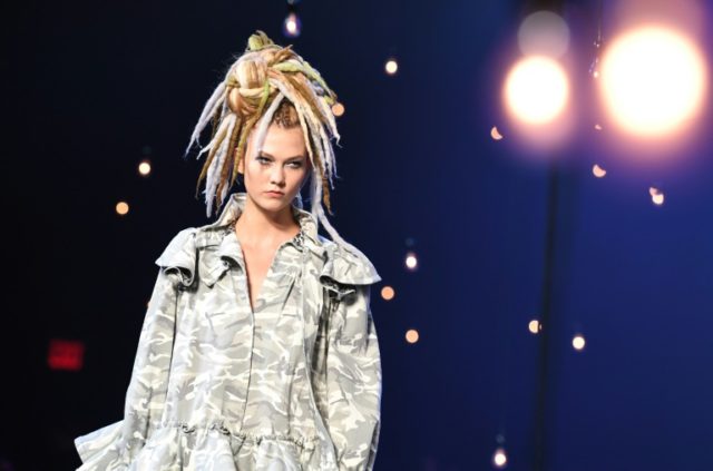 Model Karlie Kloss displays the fashion of Marc Jacobs during New York Fashion Week