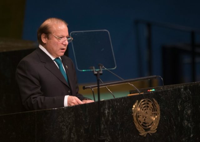 Pakistani Prime Minister Muhammad Nawaz Sharif addresses the United Nations General Assemb