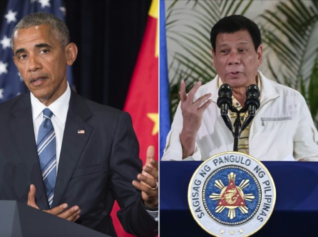 US President Barack Obama (left) and Philippines President Rodrigo Duterte