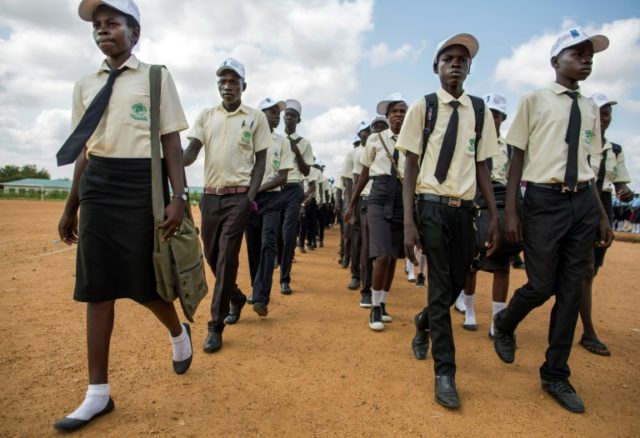 School children march for peace in the streets of Juba, South Sudan