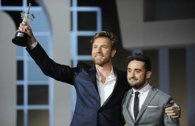 British actor Ewan McGregor (left) receives the San Sebastian International Film Festival'