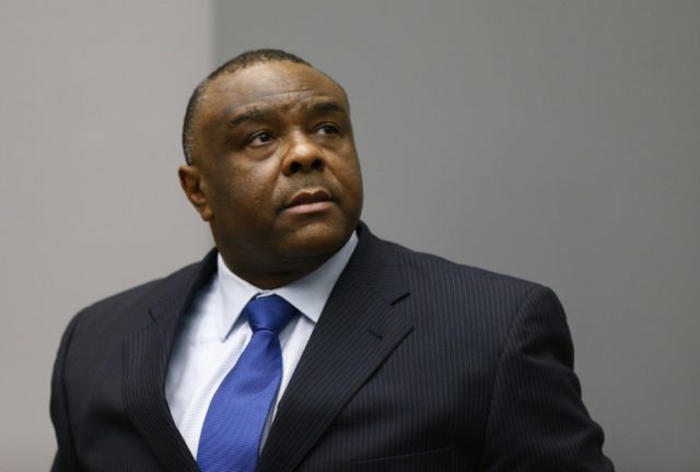 Former Congolese vice-president Jean-Pierre Bemba sits in the courtroom of the Internation