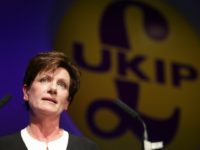 New leader of the anti-EU UK Independence Party (UKIP) Diane James gives an address at the UKIP Autumn Conference in Bournemouth, on the southern coast of England, on September 16, 2016