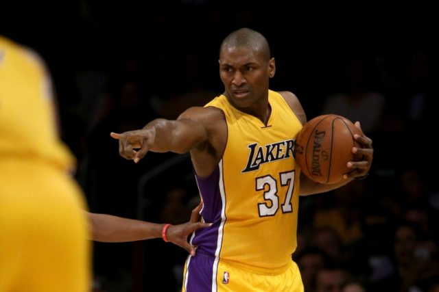 Metta World Peace reunites with the Los Angeles Lakers and former team-mate turned head co