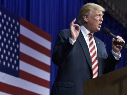 Republican presidential nominee Donald Trump speaks during a rally at the Sun Center Studios in Aston, Pennsylvania