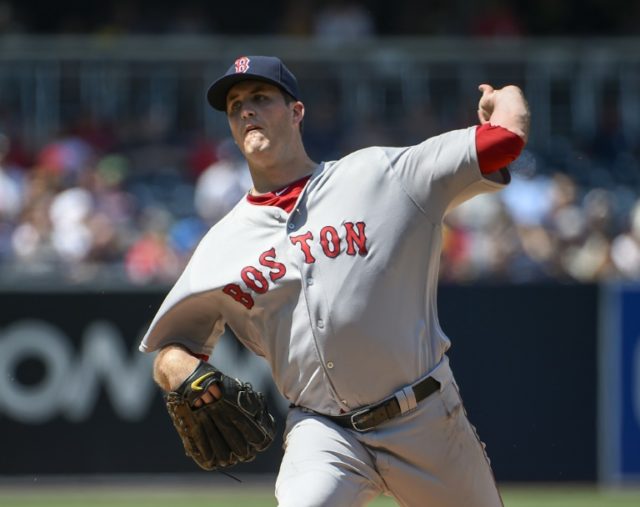 Drew Pomeranz of the Boston Red Sox pitches during a game against the San Diego Padres, at