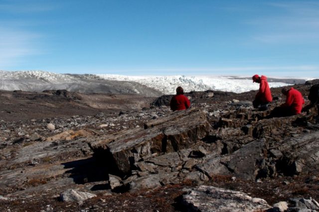 Australian scientists examine rocks in Greenland, where 3.7 billion year old stromatolite