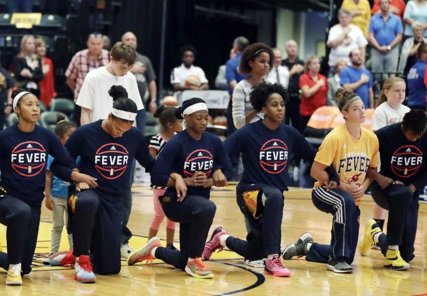 Entire Indiana Fever Roster Kneels During WNBA Playoff Game's National