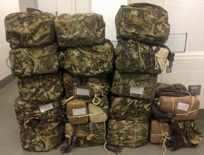 17 bundles of marijuana weighing 900 pounds seized by Border Patrol agents. (Photo: U.S. Border Patrol)
