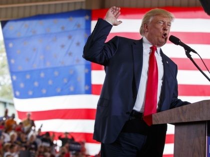 Republican presidential candidate Donald Trump speaks during a campaign rally, Wednesday,