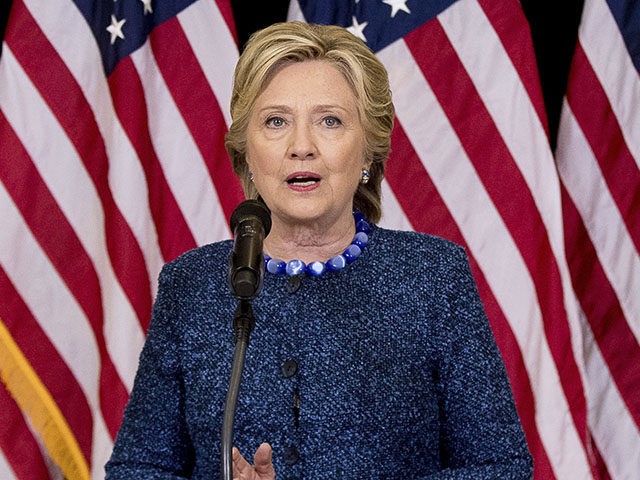 Democratic presidential candidate Hillary Clinton speaks at a news conference at Theodore