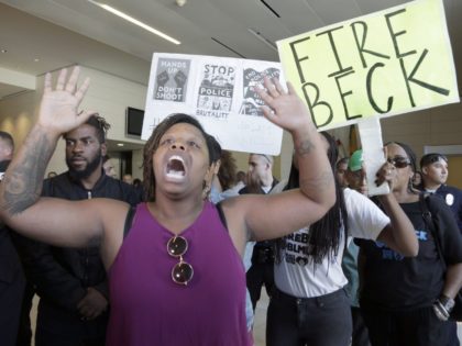 Black Lives Matter fire LAPD Beck (Nick Ut / Associated Press)