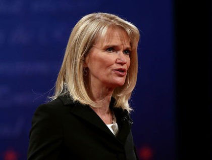 DANVILLE, KY - OCTOBER 11: Debate moderator Martha Raddatz speaks on stage prior to the vice presidential debate at Centre College October 11, 2012 in Danville, Kentucky. This is the second of four debates during the presidential election season and the only debate between the vice presidential candidates before the …