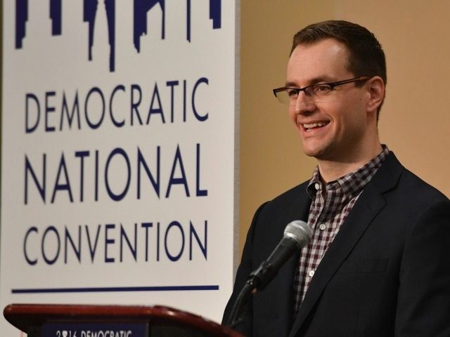 Robby Mook Campaign Manager for Hilary for America speaks at a press conference in the con