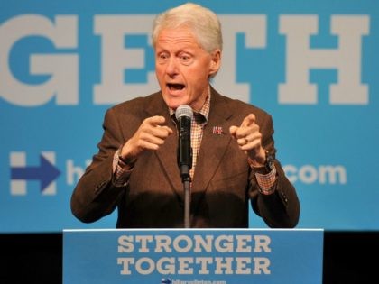 President Bill Clinton October 12, 2016 in Indianola, Iowa.