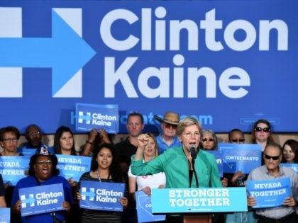 U.S. Sen. Elizabeth Warren (D-MA) speaks at The Springs Preserve on October 4, 2016 in Las