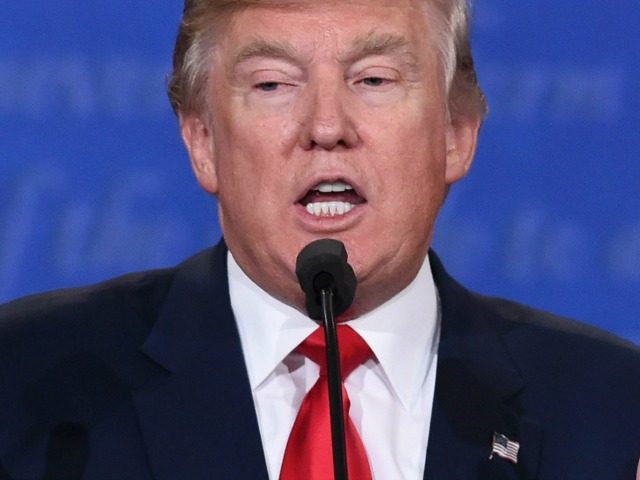 Republican presidential candidate Donald Trump speaks during the final presidential debate