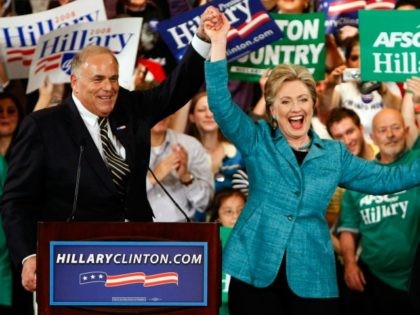 Democratic presidential candidate Sen. Hillary Clinton (D-NY) celebrates with Pennsylvania