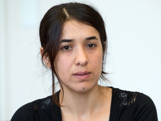 Yezidi's Nadia Murad gives an Interview in Stuttgart, southern Germany on September 1