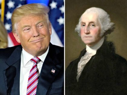 Trump Smiles at G. Washington