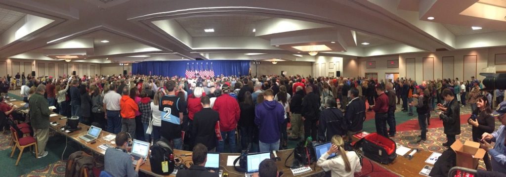 Wideshot Pence rally