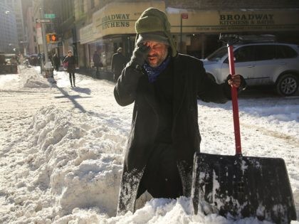 NEW YORK, NY - JANUARY 03: Diego Ramos, who is homeless and lives under nearby building s