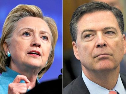 Hillary Clinton and James Comey. (Reuters and AFP/Getty Images)