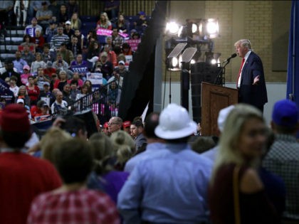 GREELEY, CO - OCTOBER 30: Republican presidential nominee Donald Trump holds a campaign rally at the Bank of Colorado Arena on the campus of University of Northern Colorado October 30, 2016 in Greeley, Colorado. With less than nine days until Americans go to the polls, Trump is campaigning in Nevada, …