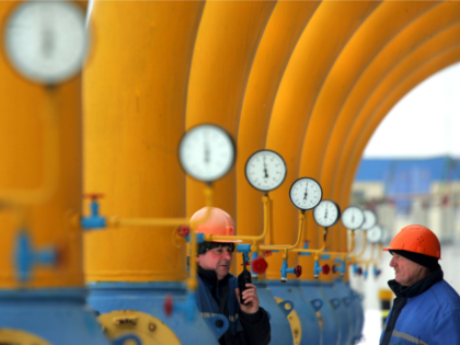 Belarus employees work at the Yamal-Europe gas transfer station near town of Nesvizh, some 130 kms west of Minsk, on January 9, 2009. Deliveries of Russian gas via Ukraine have been halted, but Poland is continuing to receive the bulk of its supplies via a pipeline running through Belarus. Germany …