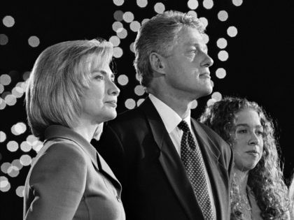 LITTLE ROCK, UNITED STATES - NOV 5: Hillary Rodham Clinton, President Bill Clinton and dau