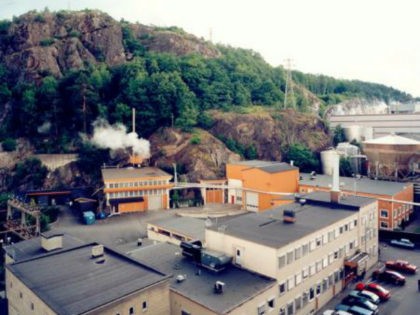 A view of the nuclear power station in Halden, Norway …