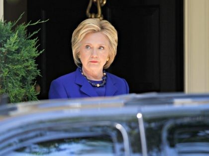 Democratic presidential candidate Hillary Clinton departs her Washington home, Friday, Jun