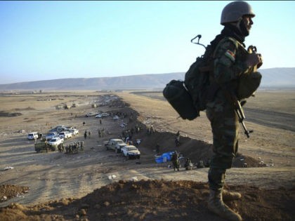 NINEVEH, IRAQ - OCTOBER 23: Iraqi Kurdish Regional Government's Peshmerga forces take posi