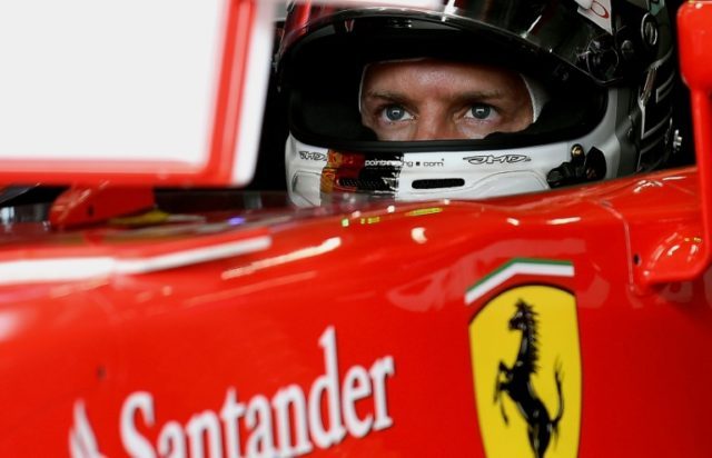 Sebastian Vettel started from the third row of the grid but was touched by the Red Bull of