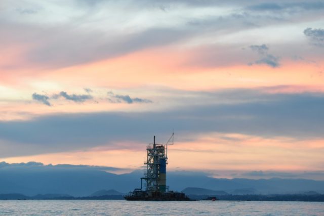 A methane extraction platform is seen in Rwanda
