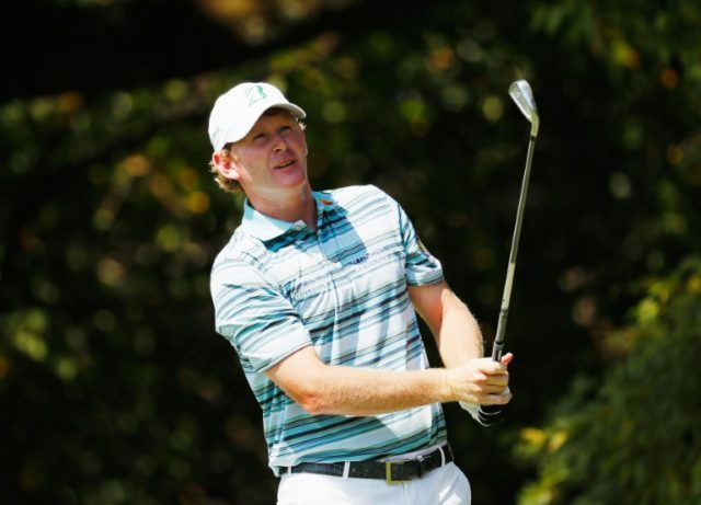 Brandt Snedeker of the US watches his tee shot during the TOUR Championship, at East Lake