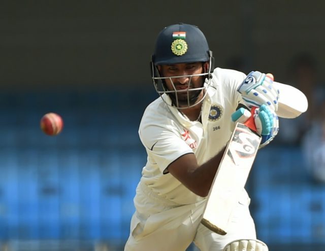 Cheteshwar Pujara, who recorded his eighth Test hundred, put on 76 runs for the second wic