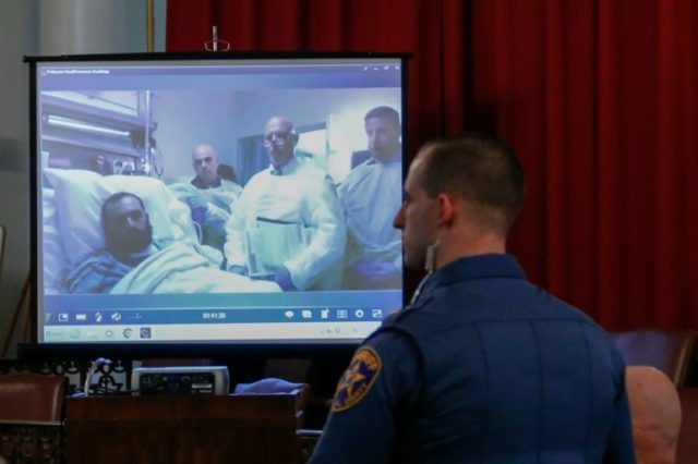 Suspected bomber Ahmad Khan Rahami attends the first court hearing on screen in Elizabeth,