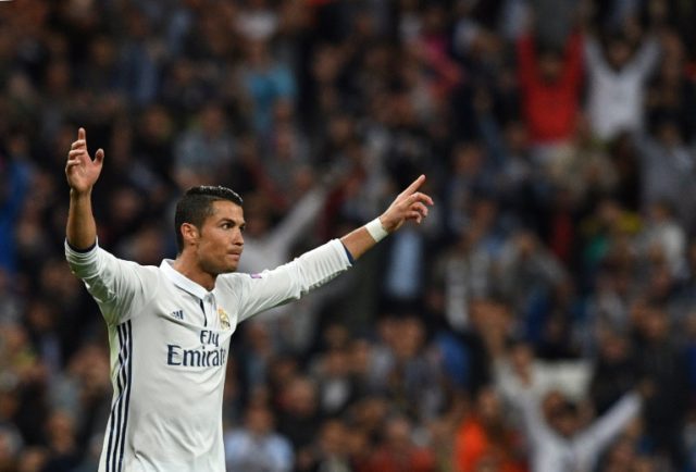 Real Madrid's Portuguese forward Cristiano Ronaldo