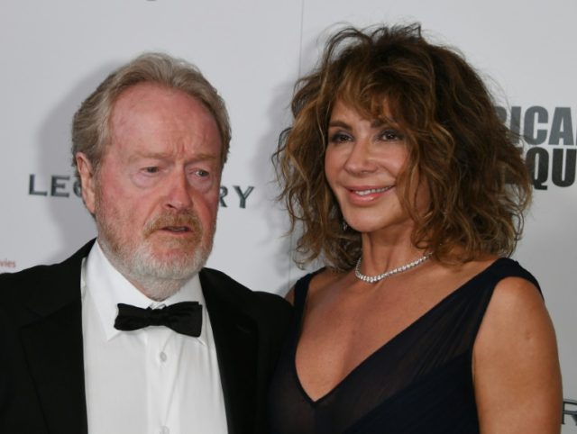 Sir Ridley Scott (L) and Giannina Scott arrive for the American Cinematheque Awards Gala a
