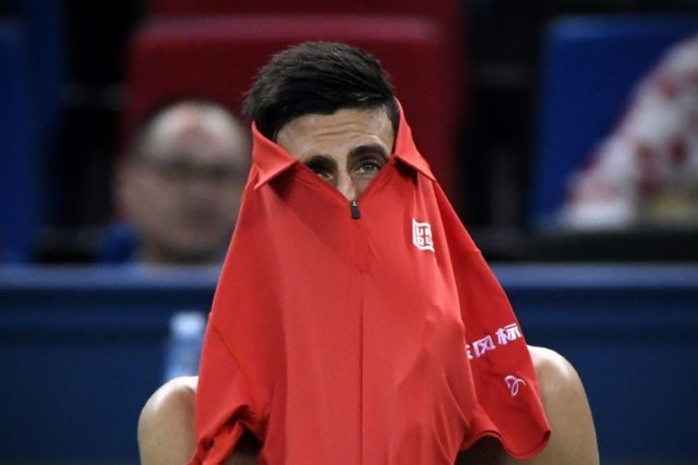 Novak Djokovic, pictured on October 15, 2016 during his losing match at the Shanghai Maste