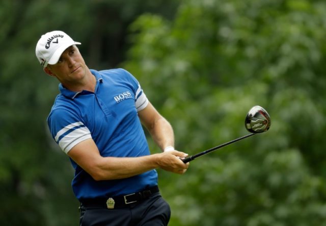 Alex Noren competes in the 2016 PGA Championship on July 30, 2016 in Springfield, New Jers