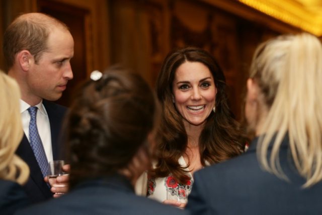 The Duke and Duchess of Cambridge meet athletes during a reception for Team GB's Olympic a