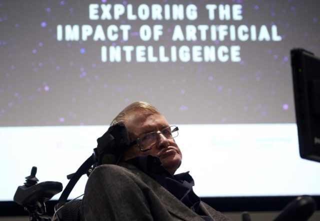 British scientist Stephen Hawking arrives to attend the launch of The Leverhulme Centre fo